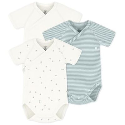Petit Bateau Set di body incrociati a maniche corte in cotone stampato bambino Petit Bateau Set di body incrociati a maniche corte in cotone stampato bambino