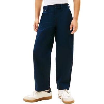 Tommy Hilfiger Bambino Pantaloni Chino Pant Baggy, Blu (Dark Night Navy), 14 Anni Tommy Hilfiger Bambino Pantaloni Chino Pant Baggy, Blu (Dark Night Navy), 14 Anni