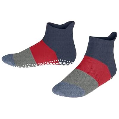 Falke Colour Block K Hp cotone con suola in gomma 1 paio, Calze da casa, Blu Dark Blue Melange 6688, 27-30 Falke Colour Block K Hp cotone con suola in gomma 1 paio, Calze da casa, Blu Dark Blue Melange 6688, 27-30