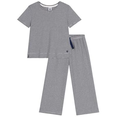 Petit Bateau A0ck1, Pigiama Bambina, Blu/Bianco, 2 Anni Petit Bateau A0ck1, Pigiama Bambina, Blu/Bianco, 2 Anni
