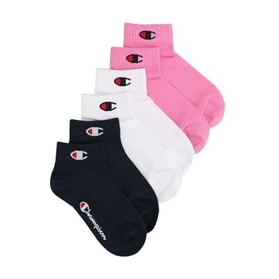 Champion Core Socks Junior 6PP Quarter, Rosa (Fucsia), 27-30 EU (9-11.5 Kids UK) Unisex Bambini e ragazzi -FW23 Champion Core Socks Junior 6PP Quarter, Rosa (Fucsia), 27-30 EU (9-11.5 Kids UK) Unisex Bambini e ragazzi -FW23