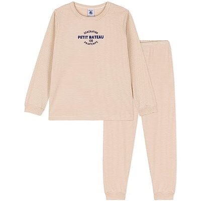 Petit Bateau , Pigiama Bambini e ragazzi, Beige Tourone/Bianco Marshmallow, 4 anni Petit Bateau , Pigiama Bambini e ragazzi, Beige Tourone/Bianco Marshmallow, 4 anni