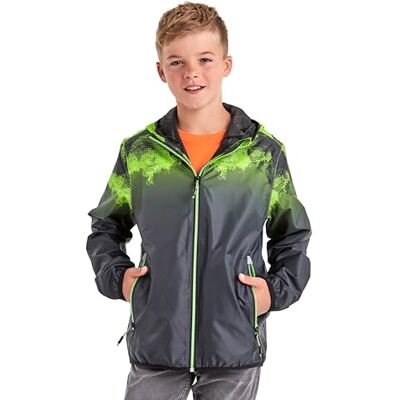 Killtec Jungen Lyse BYS JCKT B Funktionsjacke/Regenjacke mit Kapuze, packbar, neon-grün, 140 Killtec Jungen Lyse BYS JCKT B Funktionsjacke/Regenjacke mit Kapuze, packbar, neon-grün, 140