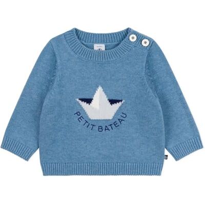 Petit Bateau A0ebc01 Maglione in Lana e Cotone con Motivo a Barca, per Bambini (Confezione da 1), Blu Multicolore, 12 Mesi Petit Bateau A0ebc01 Maglione in Lana e Cotone con Motivo a Barca, per Bambini (Confezione da 1), Blu Multicolore, 12 Mesi