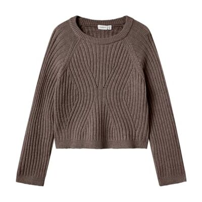 NAME IT Nkfrikine LS Short Knit Pullover P, Coffee Quartz, 134/140 cm Bambina NAME IT Nkfrikine LS Short Knit Pullover P, Coffee Quartz, 134/140 cm Bambina