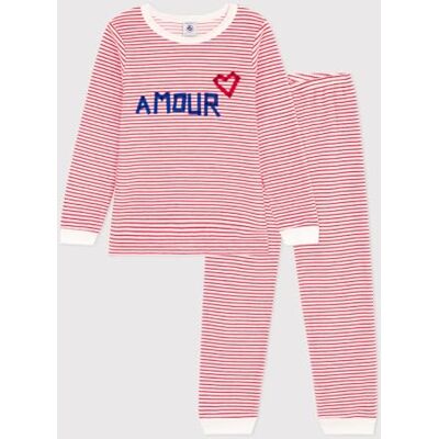 Petit Bateau , Pigiama Bambine e ragazze, Bianco Marshmallow/Rosso Corrida, 12 anni Petit Bateau , Pigiama Bambine e ragazze, Bianco Marshmallow/Rosso Corrida, 12 anni