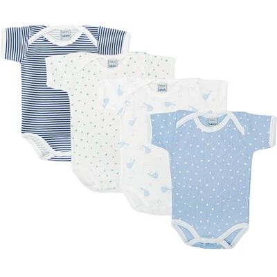 BABIDU Set 4 Body Neonato Manica Corta – 100% Cotone, Morbidi e Traspiranti – Body Unisex Bambino e Bambina, Ideale per l'Uso Quotidiano, Made in Europe BABIDU Set 4 Body Neonato Manica Corta – 100% Cotone, Morbidi e Traspiranti – Body Unisex Bambino e Bambina, Ideale per l'Uso Quotidiano, Made in Europe