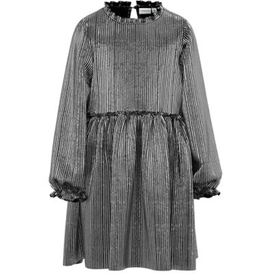 NAME IT NKFRITALLICA LS Dress PB, Vestito Bambina, Silver Colour, NAME IT NKFRITALLICA LS Dress PB, Vestito Bambina, Silver Colour,