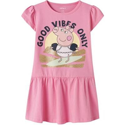 NAME IT Nmfarina Peppa SS Dress Cplg, Pink Drink, 116 cm Bambina NAME IT Nmfarina Peppa SS Dress Cplg, Pink Drink, 116 cm Bambina