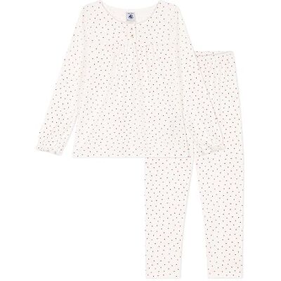 Petit Bateau , Pigiama Bambine e ragazze, Bianco Marshmallow/Rosa Papaye, 10 anni Petit Bateau , Pigiama Bambine e ragazze, Bianco Marshmallow/Rosa Papaye, 10 anni