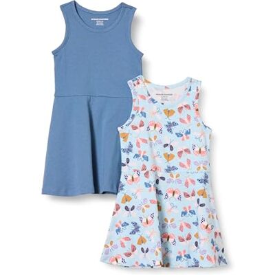 Amazon Essentials Abitini da Gioco Smanicati in Maglia Bambine e Ragazze, Pacco da 2, Blu/Farfalle, 9 Anni Amazon Essentials Abitini da Gioco Smanicati in Maglia Bambine e Ragazze, Pacco da 2, Blu/Farfalle, 9 Anni
