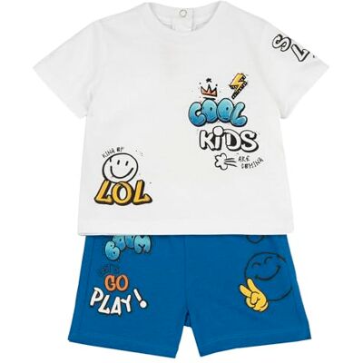 Chicco Completo con T-shirt e Pantaloncini Bimbo 0-24 Dotata di Apertura sulla Schiena con Bottoncini 261 Chicco Completo con T-shirt e Pantaloncini Bimbo 0-24 Dotata di Apertura sulla Schiena con Bottoncini 261