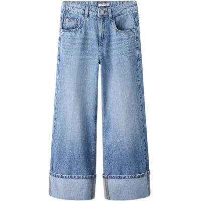 NAME IT Nkfbella Wide LC Fold Jeans 1101-Rm D, Media Blu Denim, 140 Bambina NAME IT Nkfbella Wide LC Fold Jeans 1101-Rm D, Media Blu Denim, 140 Bambina