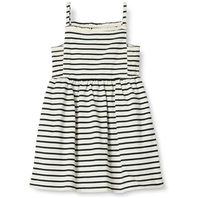 Amazon Essentials Vestito Midi da Bambina, in Cotone, con Spalline, Nero Ecrù a Righe francesi, 3T Amazon Essentials Vestito Midi da Bambina, in Cotone, con Spalline, Nero Ecrù a Righe francesi, 3T