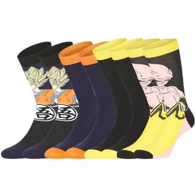 FREEGUN Calzini Bambino Dragon Ball Z, Calze Ragazzo Goku, Morbidi e Confortevoli, Taglie 35/38 (Set di 4) FREEGUN Calzini Bambino Dragon Ball Z, Calze Ragazzo Goku, Morbidi e Confortevoli, Taglie 35/38 (Set di 4)