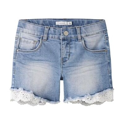 NAME IT Pantaloncini in Jeans da Ragazza Media Blu Denim 146 NAME IT Pantaloncini in Jeans da Ragazza Media Blu Denim 146