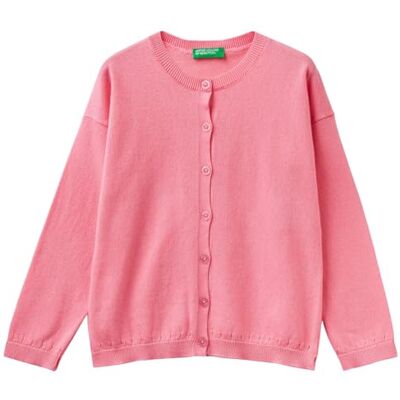 United Colors Of Benetton Maglia Coreana M/L Maglione Cardigan, Rosa 38E, 82 Bambina United Colors Of Benetton Maglia Coreana M/L Maglione Cardigan, Rosa 38E, 82 Bambina