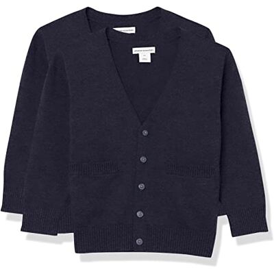 Amazon Essentials Maglioni Cardigan in Cotone da Uniforme Unisex Bambini e Ragazzi, Pacco da 2, Blu Marino, 4 Anni Amazon Essentials Maglioni Cardigan in Cotone da Uniforme Unisex Bambini e Ragazzi, Pacco da 2, Blu Marino, 4 Anni