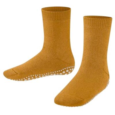 Falke Catspads K Hp cotone lana con suola in gomma 1 paire, Calze da casa Unisex Bambini, Giallo Curcuma 1853, 27-30 Falke Catspads K Hp cotone lana con suola in gomma 1 paire, Calze da casa Unisex Bambini, Giallo Curcuma 1853, 27-30