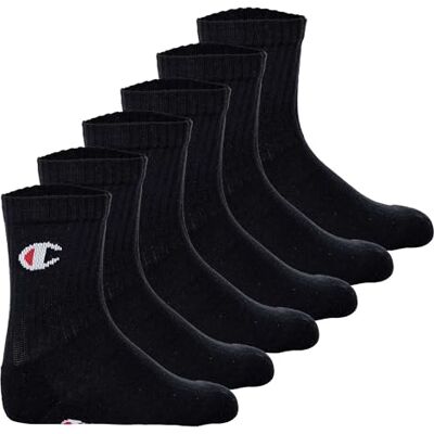 Champion , Core- Junior 6PP Crew, Calze, Unisex Bambini e ragazzi, Nero, 31-34 EU Champion , Core- Junior 6PP Crew, Calze, Unisex Bambini e ragazzi, Nero, 31-34 EU
