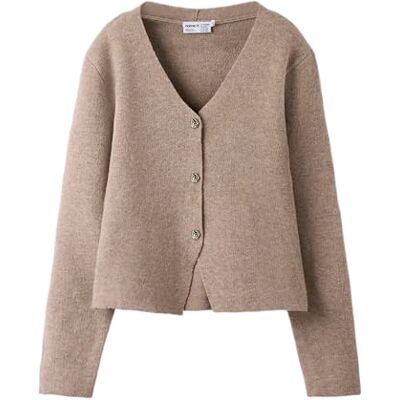 NAME IT Nkfberta LS Cardigan Knit, Mocha Meringue, 134/140 cm Bambina NAME IT Nkfberta LS Cardigan Knit, Mocha Meringue, 134/140 cm Bambina