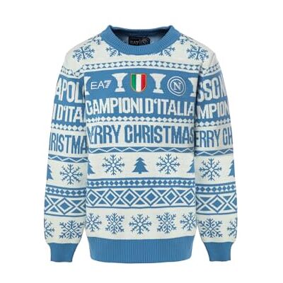 SSC NAPOLI Maglione Natale Bianco/Azzurro Junior, Prodotto Ufficiale 2025, Natale 2025, 12 Anni SSC NAPOLI Maglione Natale Bianco/Azzurro Junior, Prodotto Ufficiale 2025, Natale 2025, 12 Anni