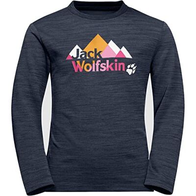 Jack Wolfskin , Vargen, Maglia Maniche Lunghe, Notte Blu 1010., 128, Unisex-Child. Jack Wolfskin , Vargen, Maglia Maniche Lunghe, Notte Blu 1010., 128, Unisex-Child.