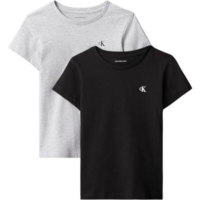 Calvin Klein 2pk Monogram Slim Ss T-shirt Set Bambine e ragazze (Pacco da 2) Calvin Klein 2pk Monogram Slim Ss T-shirt Set Bambine e ragazze (Pacco da 2)
