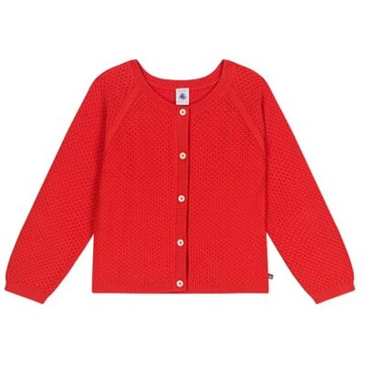 Petit Bateau A0cjm, Maglione Cardigan Bambina, Rosso, 6 Anni Petit Bateau A0cjm, Maglione Cardigan Bambina, Rosso, 6 Anni