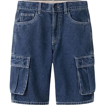 NAME IT Nkmben SK DNM Cargo Bermuda 2800-Im Noos, Blu Jeans Scuro, 146 Bambino NAME IT Nkmben SK DNM Cargo Bermuda 2800-Im Noos, Blu Jeans Scuro, 146 Bambino