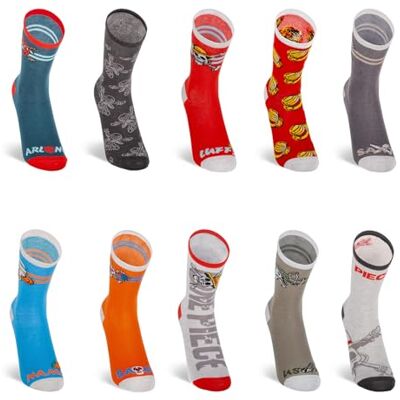 One Piece Op/3/Cvx10 Calze, Rosso/Grigio/Blu/Bianco/Arancione, 31-34 (Pacco da 10) Bambini e Ragazzi One Piece Op/3/Cvx10 Calze, Rosso/Grigio/Blu/Bianco/Arancione, 31-34 (Pacco da 10) Bambini e Ragazzi