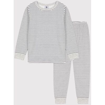Petit Bateau , Pigiama Bambini e ragazzi, Bianco Marshmallow/Blu Smoking, 8 anni Petit Bateau , Pigiama Bambini e ragazzi, Bianco Marshmallow/Blu Smoking, 8 anni