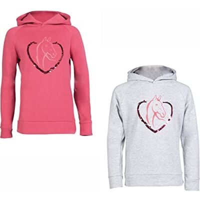 HKM Amelie Felpa con Cappuccio, Grigio mélange, 152 Unisex-Bambini HKM Amelie Felpa con Cappuccio, Grigio mélange, 152 Unisex-Bambini