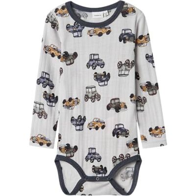 NAME IT NMMWANG Wool Needle LS Body Noos Maniche Lunghe, Grau, 98 cm Bambino NAME IT NMMWANG Wool Needle LS Body Noos Maniche Lunghe, Grau, 98 cm Bambino