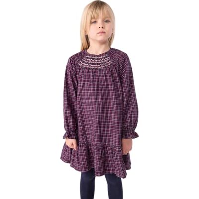 Petit Bateau Abito da Bambino a Maniche Lunghe in Flanella a Quadri, Smoking/Multico, 10 Anni Petit Bateau Abito da Bambino a Maniche Lunghe in Flanella a Quadri, Smoking/Multico, 10 Anni