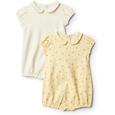 Amazon Essentials x Sofia Grainge Bimba 0-24 Tutina a Maniche Corte in Cotone con Colletto Peter Pan, confezione da 2, Avorio/Motivo Piccolo Fiori 0 mesi Amazon Essentials x Sofia Grainge Bimba 0-24 Tutina a Maniche Corte in Cotone con Colletto Peter Pan, confezione da 2, Avorio/Motivo Piccolo Fiori 0 mesi