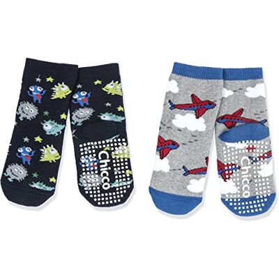Chicco Set 2 Paia di Calze Antiscivolo Bambini e ragazzi in Cotone NOS NOS Chicco Set 2 Paia di Calze Antiscivolo Bambini e ragazzi in Cotone NOS NOS