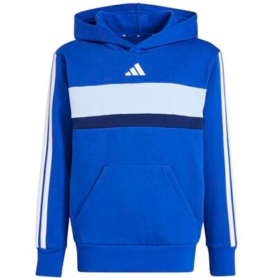 Adidas Unisex Bambini SEASONAL ESSENTIALS TIBERIO 3 STRIPES FLEECE HOODIE, team royal blue/white/glow blue, 13-14 Years Adidas Unisex Bambini SEASONAL ESSENTIALS TIBERIO 3 STRIPES FLEECE HOODIE, team royal blue/white/glow blue, 13-14 Years