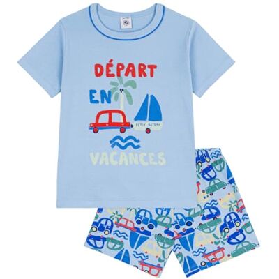 Petit Bateau Pigiama Pantaloncini Bambino in Cotone Stampato Auto Petit Bateau Pigiama Pantaloncini Bambino in Cotone Stampato Auto