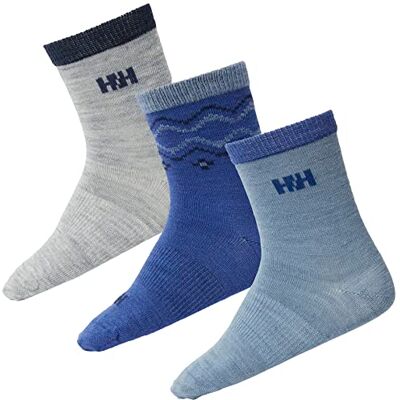 Helly Hansen Unisex Bambini Kids Wool Sock 3Pk, Grigio, 26-28 Helly Hansen Unisex Bambini Kids Wool Sock 3Pk, Grigio, 26-28