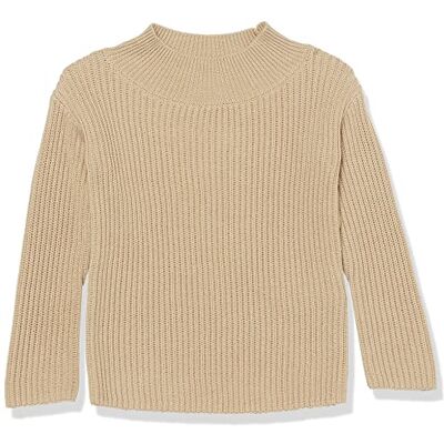 Amazon Essentials Maglione Moderno da Ragazza a Collo Largo, Marrone Chiaro, XL Amazon Essentials Maglione Moderno da Ragazza a Collo Largo, Marrone Chiaro, XL