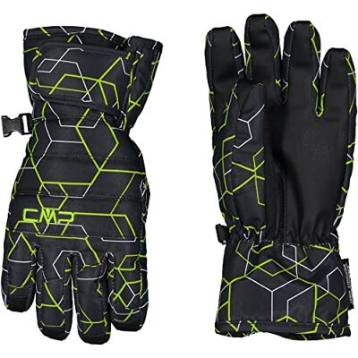 CMP Guanti da sci in twill per bambini, Antracite-Limegreen-B.Co, 6 CMP Guanti da sci in twill per bambini, Antracite-Limegreen-B.Co, 6
