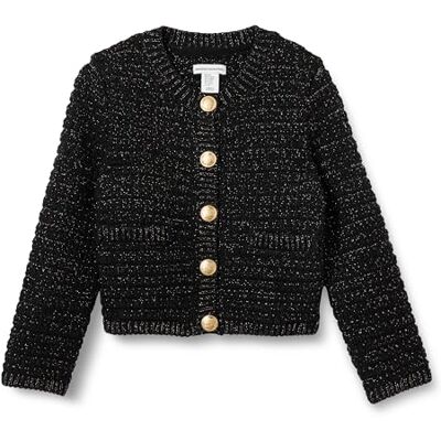 Amazon Essentials Cardigan in Maglia da Ragazza, Nero, XS Amazon Essentials Cardigan in Maglia da Ragazza, Nero, XS
