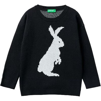 United Colors Of Benetton Maglia G/C M/L , Maglione Bambini e Ragazzi, Nero 100, 90 United Colors Of Benetton Maglia G/C M/L , Maglione Bambini e Ragazzi, Nero 100, 90