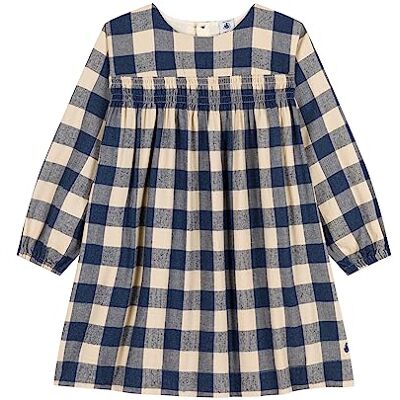 Petit Bateau , Abito a maniche lunghe Bambine e ragazze, Blu Incognito/Bianco Avalanche, 5 anni Petit Bateau , Abito a maniche lunghe Bambine e ragazze, Blu Incognito/Bianco Avalanche, 5 anni