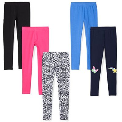 Amazon Essentials Leggings Bambine e Ragazze, Pacco da 5, Bianco Cuori/Blu/Blu Marino/Nero/Rosa, 4 Anni Amazon Essentials Leggings Bambine e Ragazze, Pacco da 5, Bianco Cuori/Blu/Blu Marino/Nero/Rosa, 4 Anni