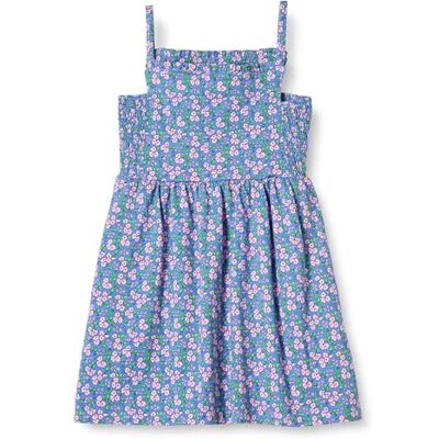 Amazon Essentials Vestito Midi da Bambina in Cotone con Spalline, Motivo Floreale Blu, 3T Amazon Essentials Vestito Midi da Bambina in Cotone con Spalline, Motivo Floreale Blu, 3T