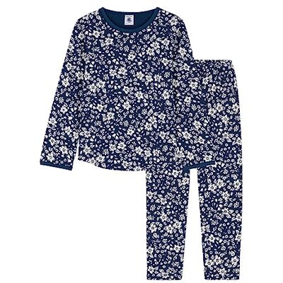 Petit Bateau , Pigiama Bambine e ragazze, Blu Incognito/Bianco Marshmallow, 4 anni Petit Bateau , Pigiama Bambine e ragazze, Blu Incognito/Bianco Marshmallow, 4 anni