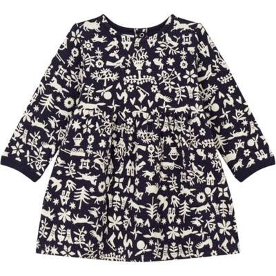 Petit Bateau , Abito a maniche lunghe Bimba 0-24, Blu Smoking/Bianco Avalanche, 12 mesi Petit Bateau , Abito a maniche lunghe Bimba 0-24, Blu Smoking/Bianco Avalanche, 12 mesi