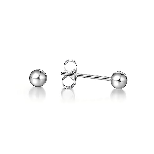limerencia Paia ipoallergeniche in titanio puro G23, Orecchini leggeri con zirconi cubici, gioielli penetranti per donne, ragazze e adolescenti (4mm, Round Ball Earrings)